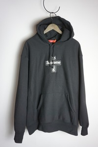 美品 正規 20AW Supreme シュプリーム Cross Box Logo Hooded Sweatshirt クロス ボックス ロゴ スウェット シャツ パーカー XL黒131N▲