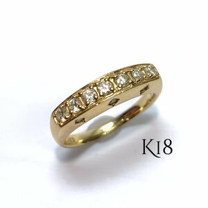 美品 K18 ダイヤモンド リング 約16号 約5.9g 指輪 GOLD ゴールド 18金 750 18K ダイヤ 貴金属 刻印 一文字 レディース アクセサリー