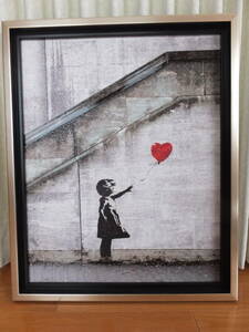 新品 アートフレーム バンクシー Banksy Red Balloon (正規ライセンス品）/ 風船 少女 現代アート 赤いバルーン