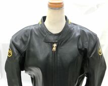 1000円スタート VANSON バンソン シングルライダース レザー ジャケット ライダースジャケット バイクウエア ブラック 1 RR①401_画像5