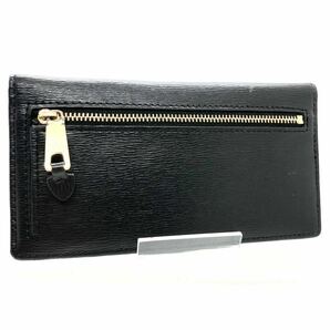 ■美品■Lauren Ralph Lauren ローレンラルフローレン 長財布 ロゴ金具 レザー ブラック ゴールド金具 タグありの画像2