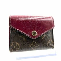 ■希少■LOUIS VUITTON ルイヴィトン　モノグラム　ポルトフォイユ　ゾエ　三つ折り財布　フランス製　刻印あり　ボルドー×ブラウン_画像1