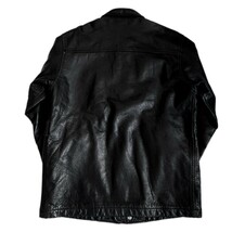 超稀少 80S 1989AW COMME des GARCONS HOMME コムデギャルソンオム 日本製 アーカイブ 最高級カウレザー中綿比翼コート Free(L相当) 美品_画像3