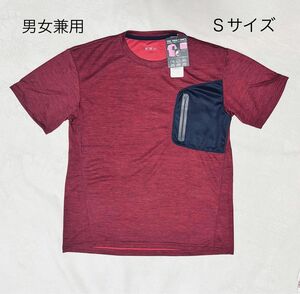 【新品】DUARIG デュアリグ Tシャツ　接触冷感　紫外線カット　吸汗速乾　胸ポケット　マスク収納ポケット　エンジ　ネイビー