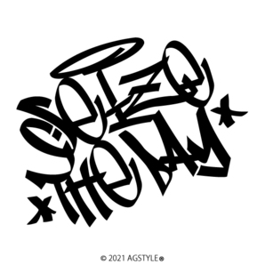 ゆうパケット送料無料 タギング Seize the day カッティングステッカー メッセージ ステッカー 二輪 バイク ツーリング ハングオン