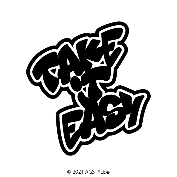 ゆうパケット送料無料 TAKE iT EASY オリジナルカッティングステッカー のんびり 気楽に 落ち着いていこう アピール サイン シール