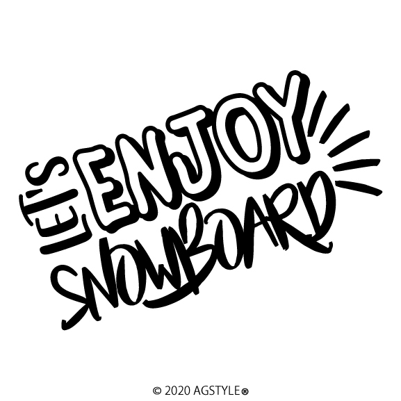 ゆうパケット送料無料 LET'S ENJOY SNOWBOARD オリジナル カッティング ステッカー 4WD 四駆 アウトドア スノボ OUTDOOR スノーボード 雪板