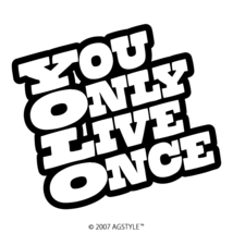 ゆうパケット送料無料 YOLO YOU ONLY LIVE ONCE オリジナル カッティング ステッカー 人生は一度きり JDM USDM 4WD SUV OUTDOOR メッセージ_画像1