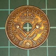 【1円スタート】オーストラリア信託統治領ニューギニア　1シリング銀貨　1935年　ジョージ5世 イギリス _画像1