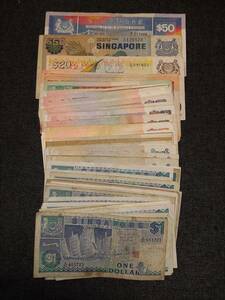 【1円スタート】シンガポール　シンガポールドル　旧紙幣　おまとめ　321ドル