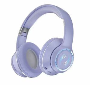 Bluetooth　折りたたみ式　ワイヤレス　ヘッドセット　ヘッドホン　アウトドア　 Purple