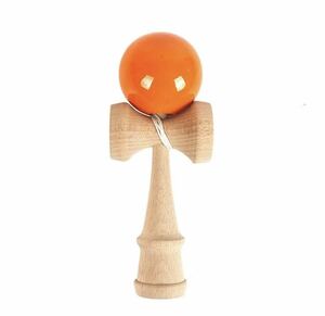木製　けん玉　シンプル　おもちゃ　遊び　練習　 orange