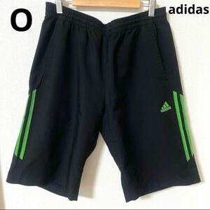 【989】ハーフパンツ　ラインハーフパンツ アディダス ハーフパンツ ブラック ジャージ 吸水速乾 短パン 黒 adidas