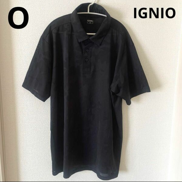 【997】IGNIO ブラック　カモフラ柄　ポロシャツ　O ポロシャツ 半袖ポロシャツ