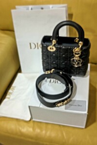 ★Christian Dior クリスチャンディオール My ABCDior マイレディディオール 2Way ハンドバックカーフ ブラック 黒ほぼ未使用に近い状態★ 