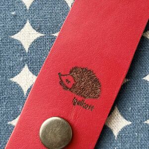 su... hedgehog kun * leather code clip * clip holder *RED* earphone clip 