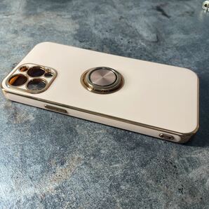 2303155☆ iPhone12 Pro Max ケース リング付き アイフォン12promax リング カバー 耐衝撃 TPU メッキ加工 360°回転 スタンド機能の画像4