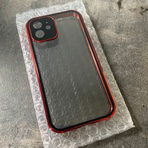 2307377☆ iPhone12用 ケース 覗き見防止 「ロック式 ] 両面ガラス 磁気 覗き見防止フィルム+背面クリア+一体型レンズ保護 双面9Ｈ