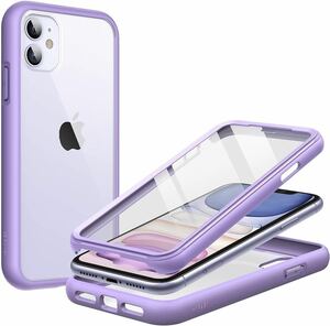 2318136☆ JEDirect iPhone 11 (6.1インチ専用) ケース 液晶保護フィルム内蔵 傷つけ防止 フルボディ 360°全面 保護カバー クリアバック