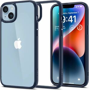 2318125☆ Spigen iPhone14Plus ケース 衝撃吸収 耐衝撃 ストラップホール付き 米軍MIL規格取得 黄変なし TPU バンパーケース 2重構造