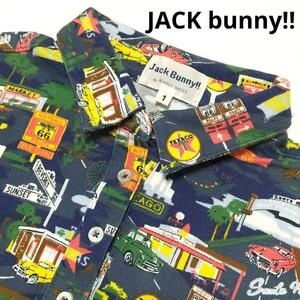 【ゴルフ】JACK bunny!! ジャックバニー　 MAPプリント半袖ポロ