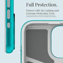 Spigen iPhone 15 Pro Max ケース Magsafe対応 米軍MIL規格 クラシック・C1・マグフィット ACS06608 (ボンダイ・ブルー)_画像4