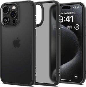 Spigen iPhone 15 Pro ケース クリア　ウルトラ・ハイブリッド ACS06709 (フロスト・ブラック)