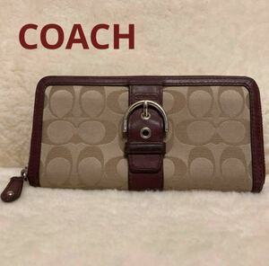 ☆ COACH ☆ コーチ シグネチャーキャンバス ベルトモチーフ 長財布