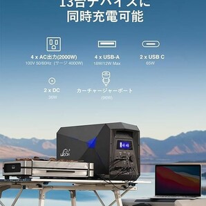 LEOCH 9820Pro リン酸鉄リチウムイオン ポータブル電源 2048Wh/2000W 100Wソーラパネル2枚セット の画像4