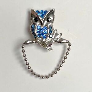 タイタックピン フクロウ ふくろう オウル owl ヴィンテージブルー