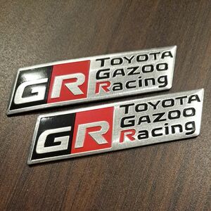 GR アルミ製エンブレム　2枚セット　GAZOO RACING 