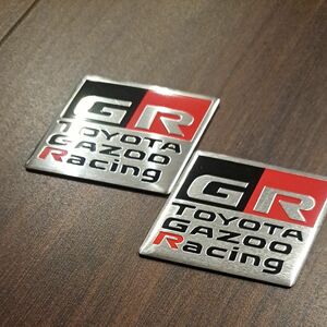 GR アルミ製エンブレム　2つセット　トヨタ　TOYOTA　GAZOO RACING 