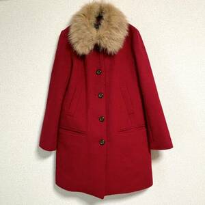 JILL STUART Jill Stuart fox fur attaching . wool coat lady's M red red popular complete sale goods travel commuting going to school party Event 