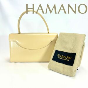 HAMANO 濱野皮革工藝 コフレ ド ペルレ フォーマル バッグ ゴールド × アイボリー