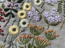 ★ハンドメイド・リネン・ショルダーバッグ・お花刺繍_画像5