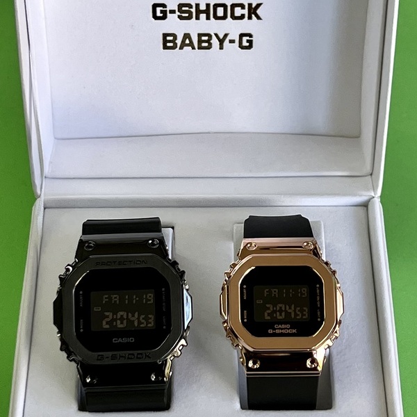 新品 カシオ G-SHOCK メンズ GM-5600UB-1JF レディース GM-S5600UPG-1JF デジタル ブラック ピンクゴールド メタル ペアウォッチ 腕時計