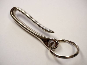 釣り針ベルトフック キーリング (シルバー)ブラス 真鍮