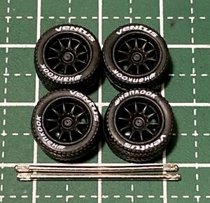 カスタムホイール　タイヤ　カスタムパーツ　1/64 1 64 1:64 トミカ ホットウィール MINI GT マジョレット　等に最適　CE28 ブラック