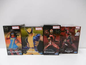 玩具祭 景品祭 セガ マーベルコミックス フィギュア おまとめ4点セット Ms.MARVEL IRONMAN Wolverine Deadpool 未開封 未使用 長期保管品