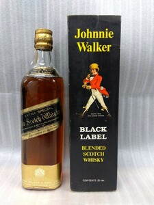 【未開栓品】希少品 Johnnie Walker BLACK LABEL 700ml 43% ジョニーウォーカー 金蓋コルク栓 八王子引き取りOK242115