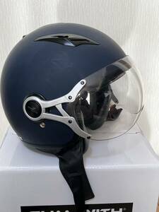 ◆バイク ヘルメット ジェットヘルメット インナーシールド 美品 シールド付き◆パイロットヘルメット　ダブルシールド Mサイズ 57-58cm