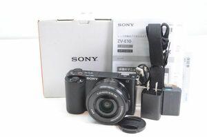 シャッター数460回★Sony ソニー VLOGCAM ZV-E10L B パワーズームレンズキットブラック E PZ 16-50mm F3.5-5.6 OSS★元箱付き#H0042402081A