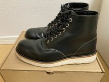 【使用僅】UNITED ARROWS green label relaxing WORK BOOTS 25.5cm BLACK（黒） レザー プレーントゥ ブラック ワークブーツ_画像2