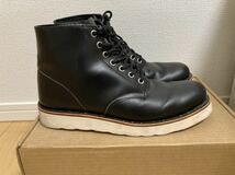 【使用僅】UNITED ARROWS green label relaxing WORK BOOTS 25.5cm BLACK（黒） レザー プレーントゥ ブラック ワークブーツ_画像3