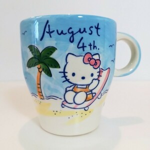 Art hand Auction [Unused / Shipping (all prefectures) from 510 yen / August 4th Leo] Hello Kitty Birthday Mug Hello Kitty Birthday Mug Hand-painted KT0804-1, Tea utensils, Mug, Ceramic