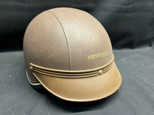 〇Bi53〇100 HONDA SHOEI ヘルメット T8133 1種 L-6 54cm~59cm 当時物 70年代 ビンテージ 半ヘル 昭栄化工 ブラウン 茶 昭和レトロ