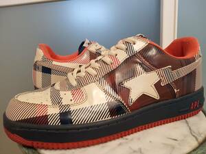 A BATHING APE ア ベイシング エイプ ラブジェネチェック BAPESTA エナメルスニーカー US11 NIGO 