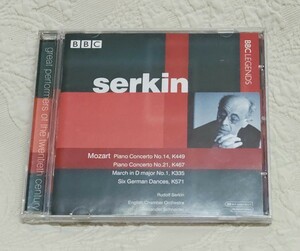 ルドルフ・ゼルキン シュナイダー イギリス室内管 モーツァルト ピアノ協奏曲 第14番 第22番他 BBC Legends 廃盤 希少