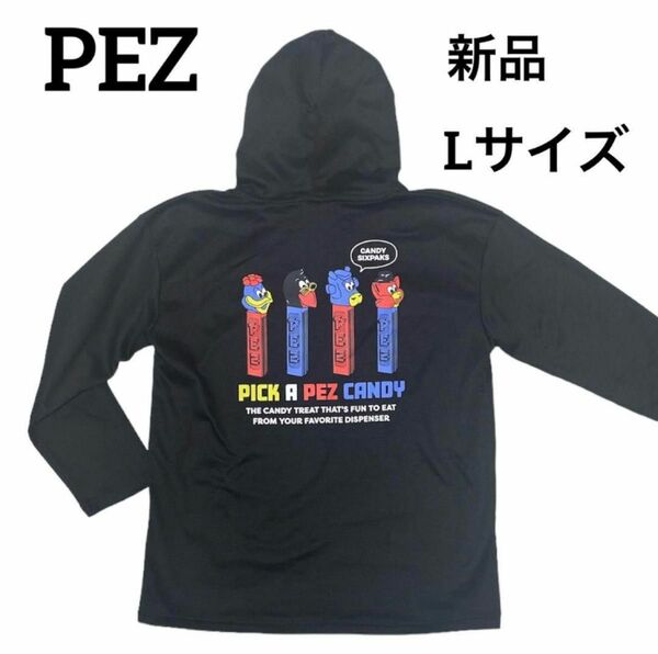 PEZ ペッツ　イラスト　バックプリント　プルオーバーパーカー　薄手　長袖シャツ　Lサイズ　新品未使用