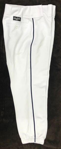 定価5280円 S 野球 ローリングス ライン 加工 ネイビー 5mm幅 レギュラー パンツ 紺 ホワイト 白 ユニフォーム ウェア ズボン アシックス